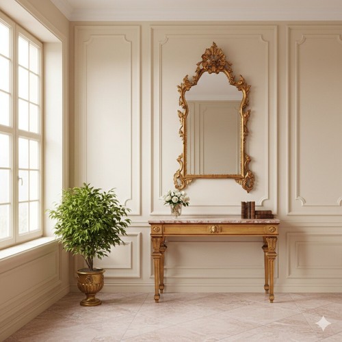 Antique mirror carved gilded - carved,