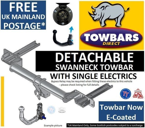 Detachable swan neck towbar - neck,