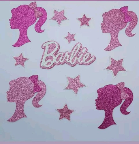 Barbie glitter cupcake toppers - cupcake,