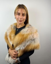 Red Fur Stole, Fox Fur Shawl