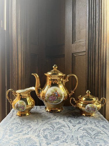 Antique gilded porcelain - gilded,