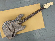 ELECTRIC BASS  KIT, ZEBRA STYLE WOOD BODY + 20F NECK, PLUS PARTS, 34” SCALE, z2