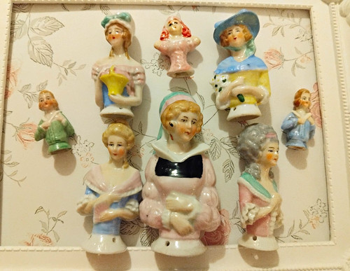 Vintage porcelain half dolls - vintage,