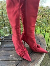 LK BENNET RED SATIN LEATHER