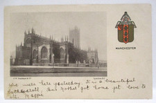 1903 Manchester Cathedral Picture Postcard to Police Station Tarporley