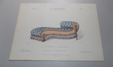 1860 French Furniture Print  / DAY BED