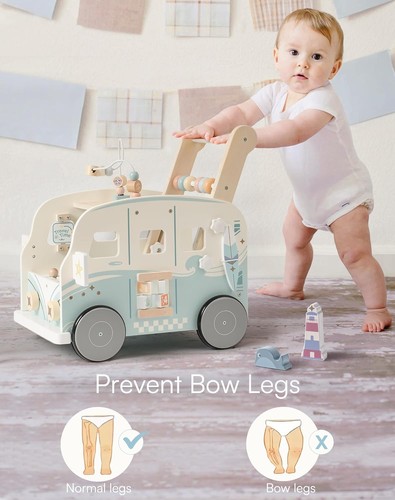 Wooden baby walker push - walker, along