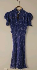 Vintage 1930s Blue Sheer Dress