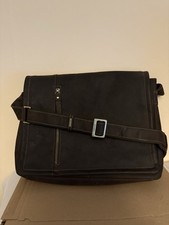 Visconti Men's Dark Brown Leather Satchel Messenger Bag Size Medium Used