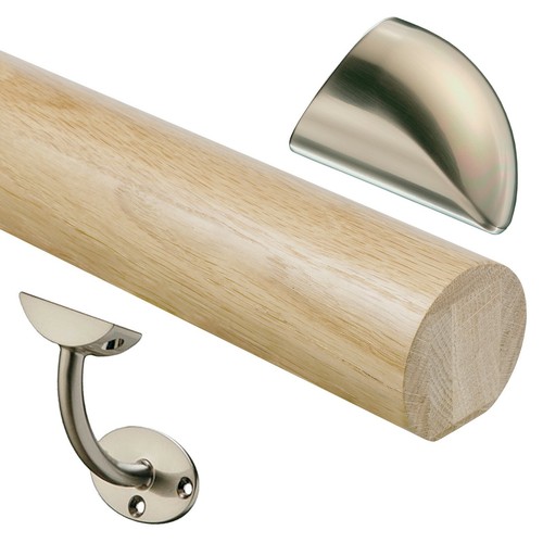 Solid oak wall handrail - solid,