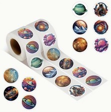 25 x Space Exploration Stickers Labels 23mm.