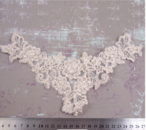 Cream beaded lace - cream,