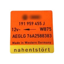 VW AUDI ENGINE RADIATOR FAN STICKER UR QUATTRO B2 MK2 GTI GOLF 16V 191 959 455 J