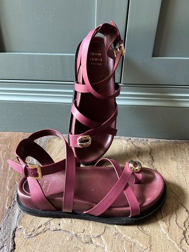 John lewis burgundy gold - burgundy/gold, ankle