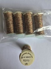 5 x Kreinik Iron-on Metallics 1/8" Ribbon #6140 CHRISTMAS Flat Thread 3M lot