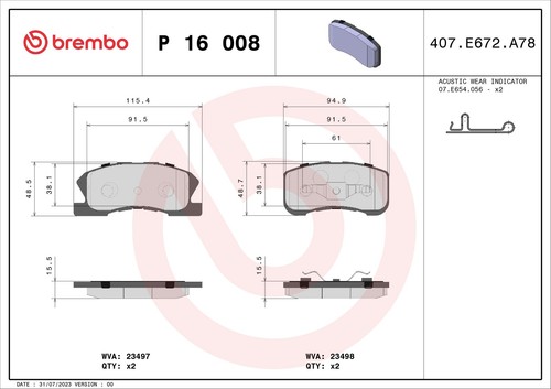 Brembo 008 brake - 008, pad