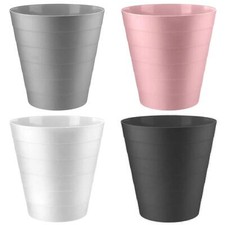 6L Plastic Waste Paper Bin Round Waste Basket Trash Can Lightweight Rubbish Bin