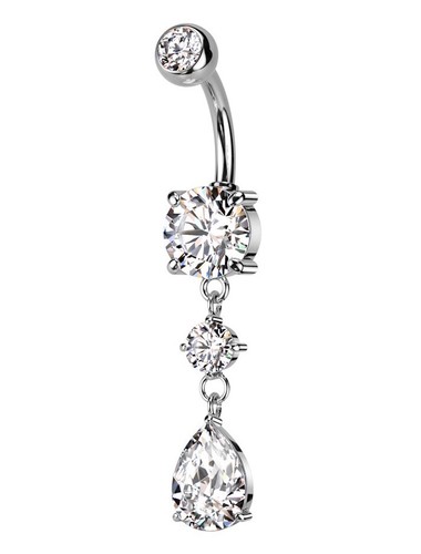 Titanium teardrop dangle belly - teardrop,