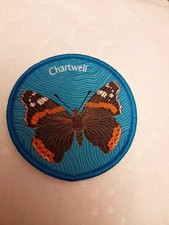 National Trust CHARTWELL  HOUSE Butterfly  Round Embroidered Patch. Free Post