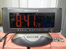PRECISION RADIO CONTROLLED ALARM CLOCK WITH COLOUR LCD DISPLAY, AP004 USED.