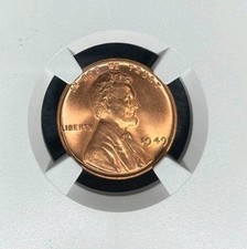 1949 LINCOLN WHEAT CENT ~ NGC MS 66 RD ~BEAUTIFUL COIN~REF#02-081