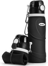Kemier Collapsible Water Bottle, BPA Free Foldable Water Bottle for Travel, Gym,