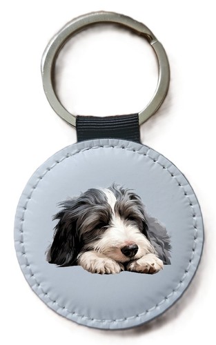 Bearded collie keyring - bearded,