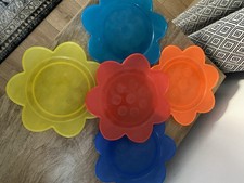 5 X IKEA Saftig Flower Plates Plastic - 20cm