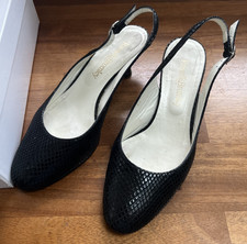 Russell & Bromley Ladies size 5 shoes Black snakeskin, with box