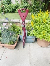 Vintage Unusual Flipstick Umbrella Walking Stick With Foldable Seat Uk Made