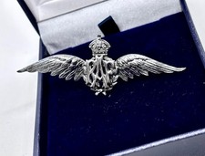 VINTAGE WW2 ROYAL AIR FORCE RAF SWEETHEART BROOCH - CHROME FINISH FINE CONDITION