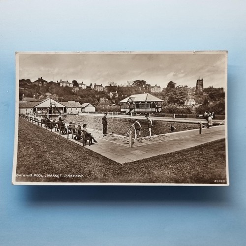 Market drayton postcard 1936 - drayton,