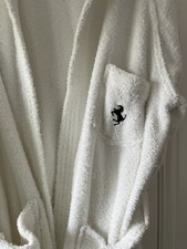 Men’s Ferrari Towelling Dressing Gown Size Large White Genuine Merchandise+Hood