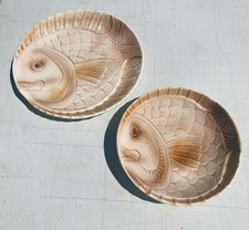 Vintage French Sarreguemines Fish Plate 25cm and Bowl 20cm Great Condition