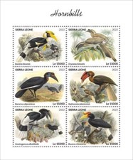 HORNBILLS Hornbill Birds/Bird MNH 6v-Stamp Sheet #2109 (2022 Sierra Leone)