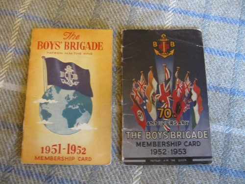 Boys brigade membership cards - membership,