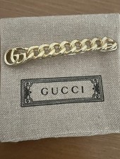 Stunning Gucci New Gold Tone GG Logo Hair Clip, Dustbag, Gift Bag And Leaflet