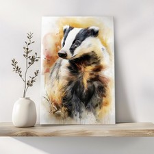 Badger Canvas Wall Art Print