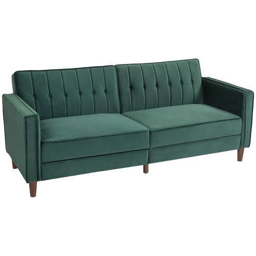 Convertible velvet sofa - sofa, bed