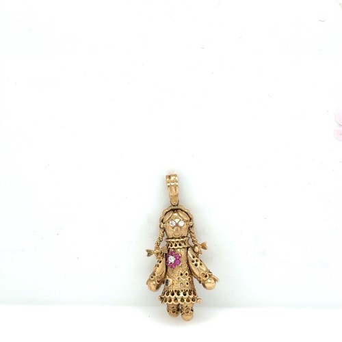 9ct gold ragdoll - 9ct, pendant