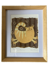 Cat Print by Helen Rhodes "Praline" Ginger Cat Limited Edition Framed Signed Art