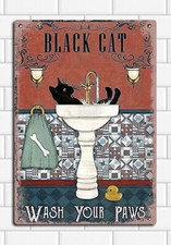 Funny Black Cat Vintage Metal