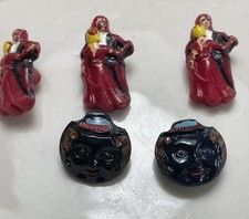 5x Rare Vintage Figural Glass