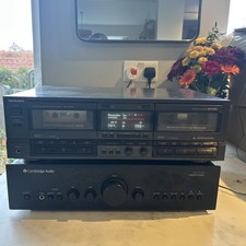Technics Double Cassette Deck Separates Black RS-TR555 dbx Tested Vintage Hifi