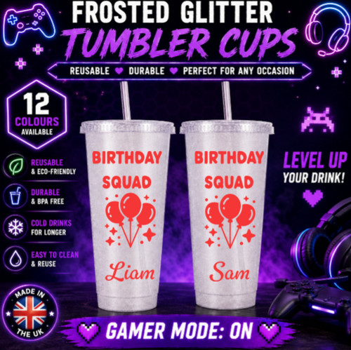 Personalised glitter reusable - personalised,