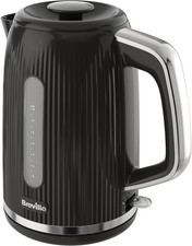 Breville Bold Black Electric Kettle | 1.7L | 3Kw Fast Boil | Black & Silver 