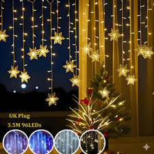 Christmas LED Snowflake Curtain String Lights – 8 Modes Best Selling Decor