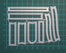 8 Piece Banner Card Cutting Metal Die / Sentiments Tag Craft Cutting Die Cutter