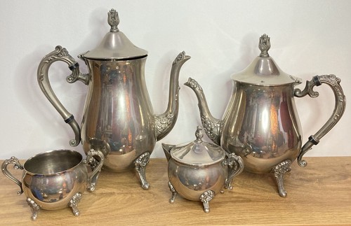 Tea coffee set 4pc ornate - tea, &