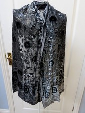 Silk Velvet Devore Grey Silver Scarf Shawl Evening Occasion Christmas Gift